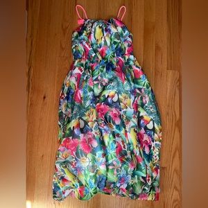 H&M girls tropical forest print dress. Size: 9-10